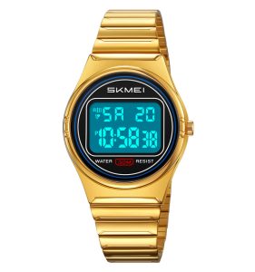 SKMEI 2385 Luxury Sports Digital  Stainless Steel Waterproof Electronic Square Dial Watch - Image 4