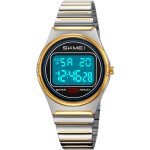 SKMEI 2385 Luxury Sports Digital  Stainless Steel Waterproof Electronic Square Dial Watch